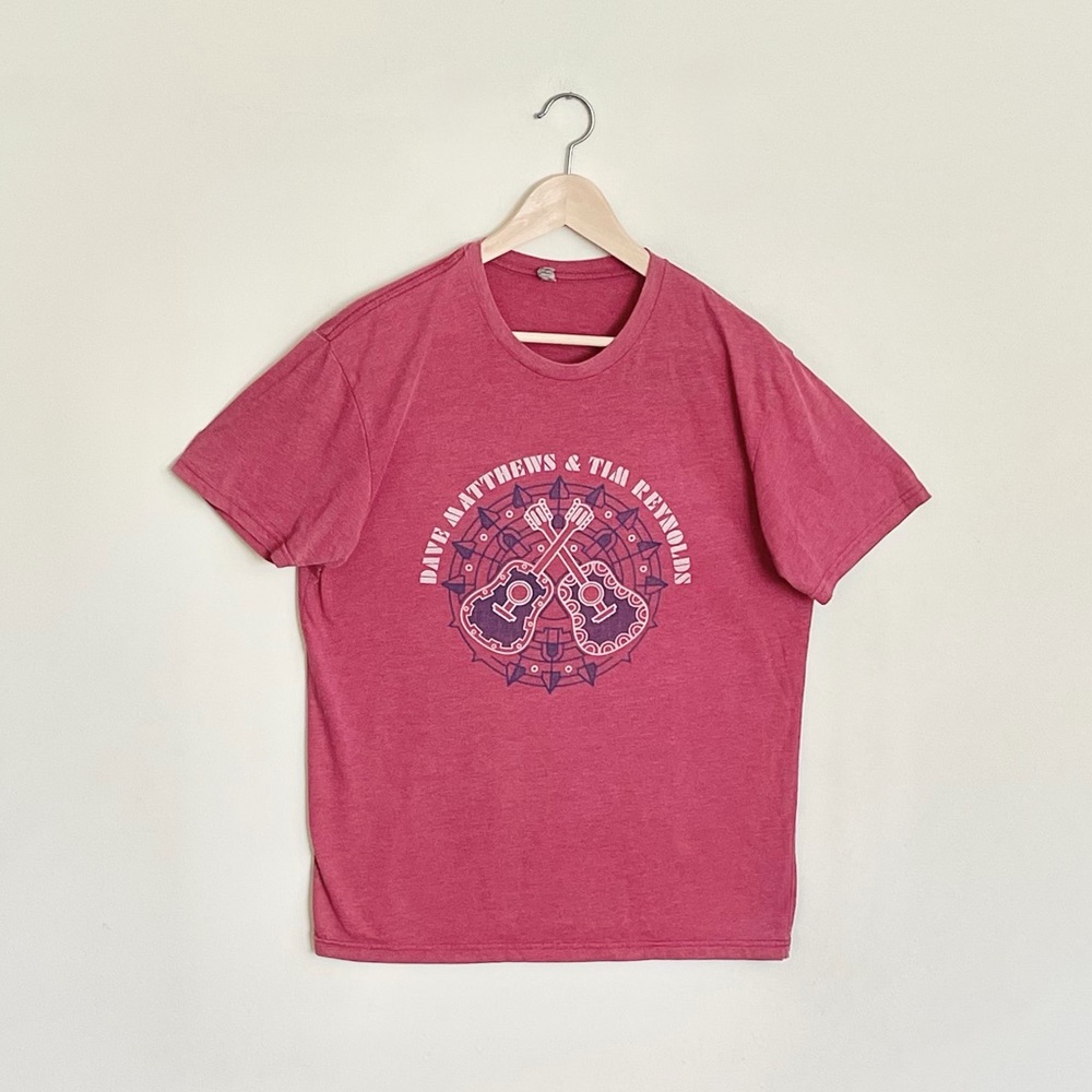 Dave Matthews & Tim Reynolds Tour Guitar Logo Red Concert T Shirt Adult Large